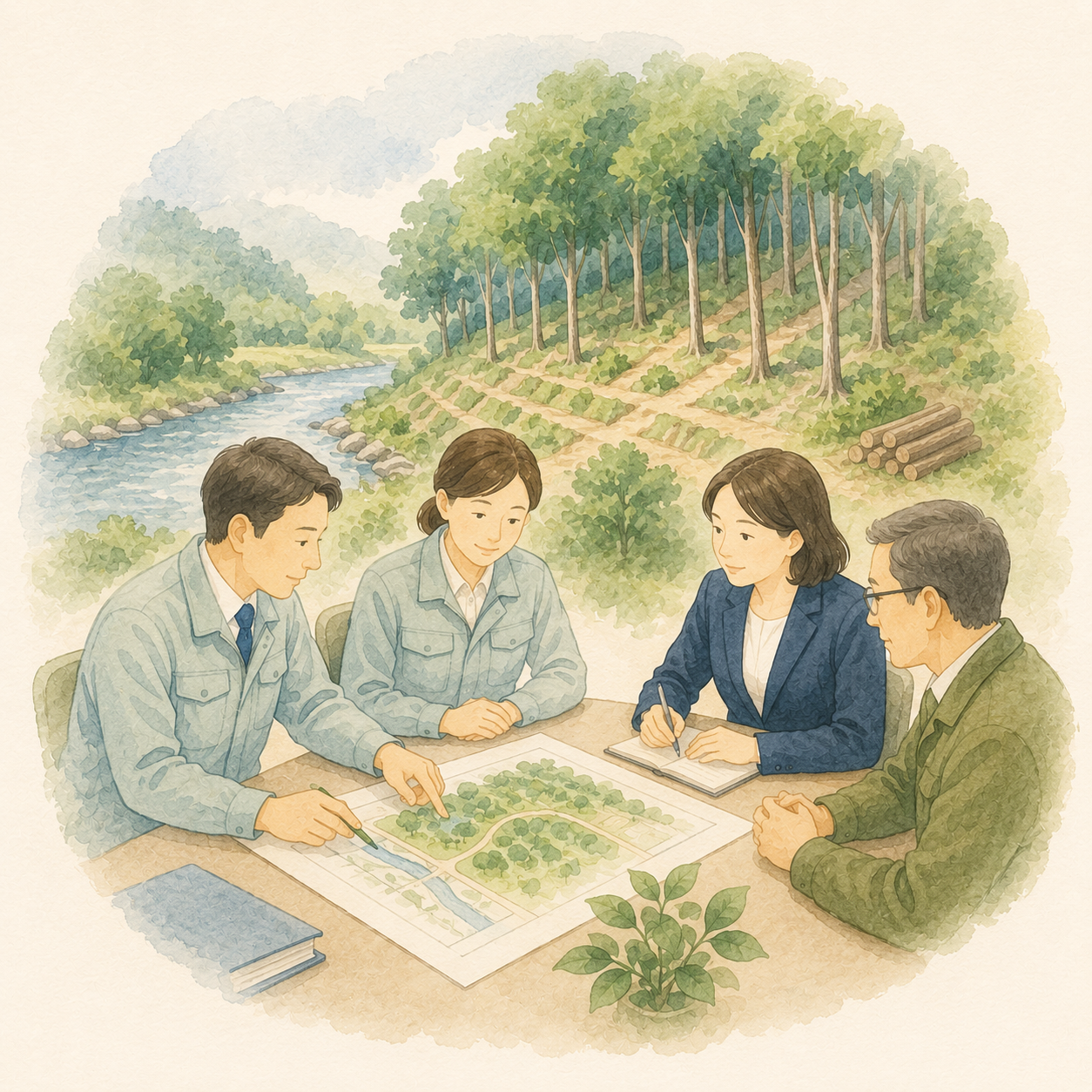 河岸段丘森林帯伐採計画についての画像